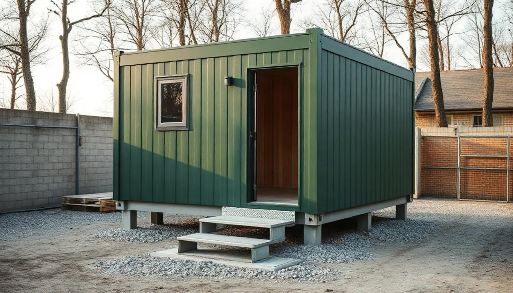 Bungalow de chantier habitable et aménagé